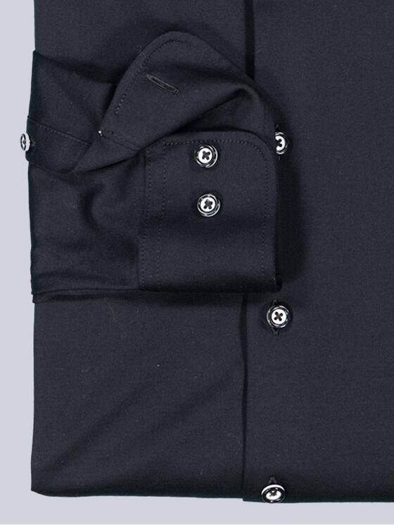 emilio adani Herren Jersey-Hemd Langarm Schwarz 35162