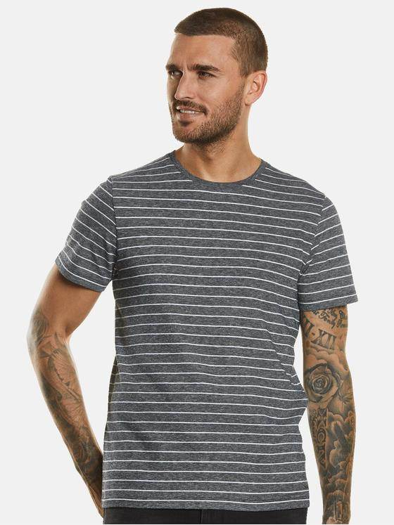 emilio adani Herren T-Shirt mit Leinenanteil Grau 34514