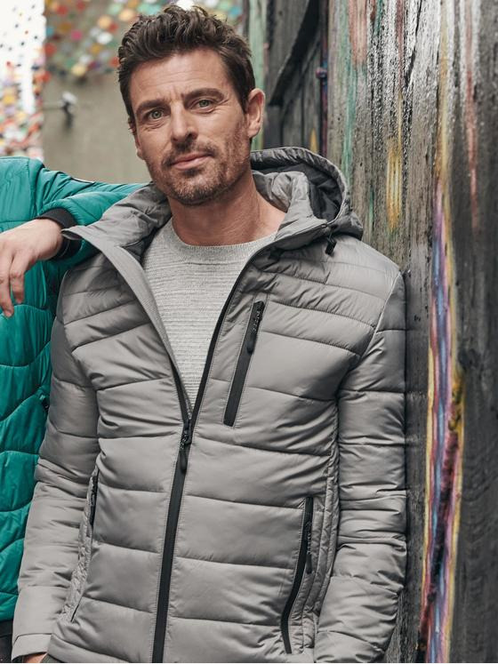 engbers Herren Steppjacke mit abnehmbarer Kapuze Kieselgrau 33302