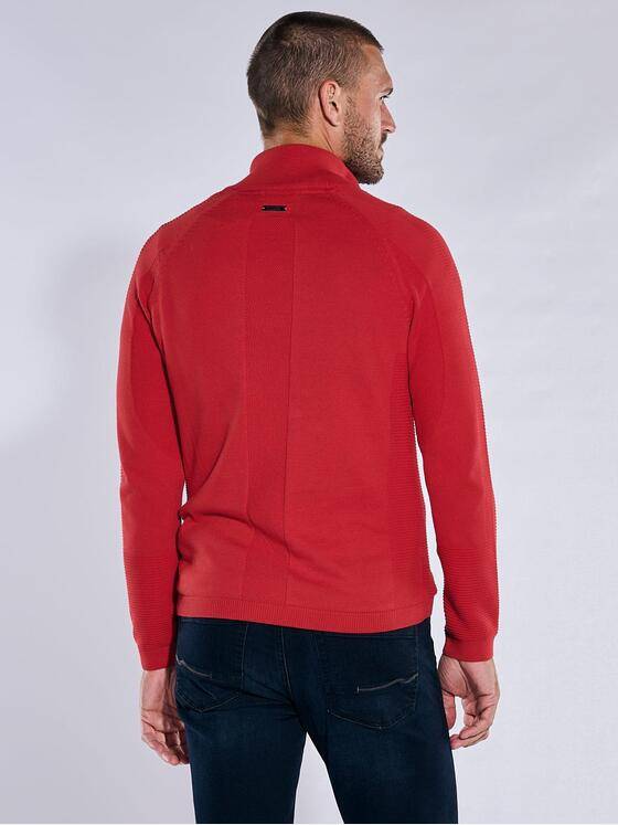 emilio adani Herren Pullover mit Troyerkragen Rot 38131