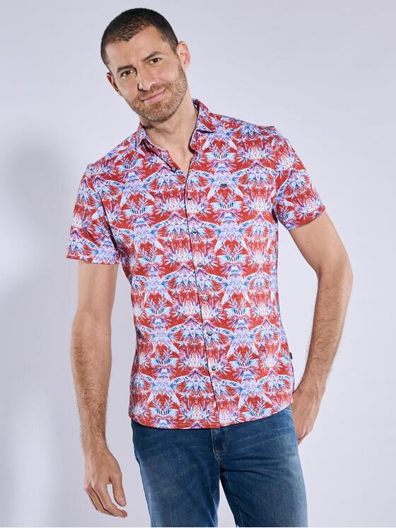 engbers Herren Kurzarm-Hemd slim fit Dunkelorange 37095