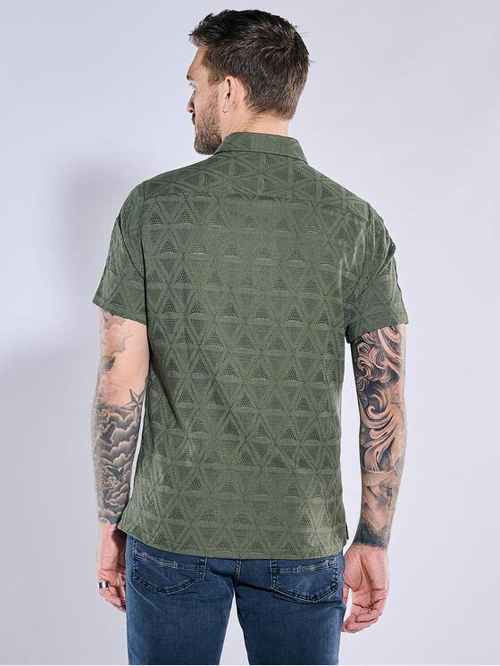 emilio adani Herren Hemd uni Grün 38991