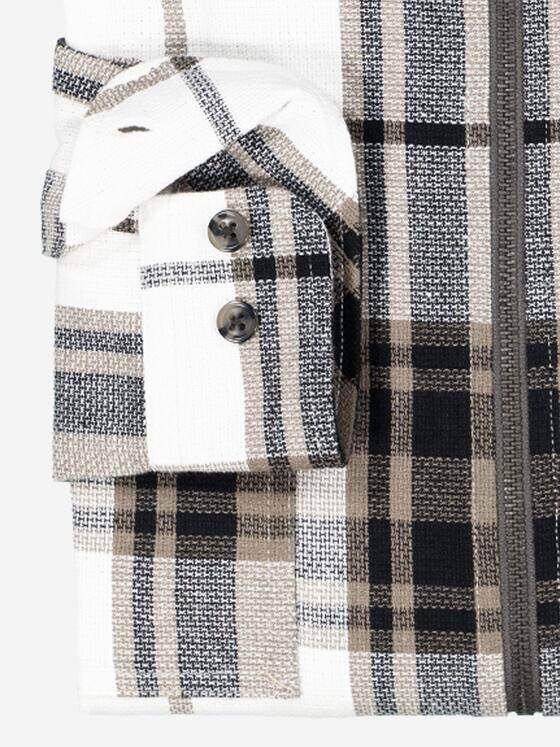 engbers Herren Overshirt kariert Braunbeige 38178