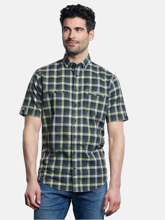 engbers Herren Hemd kariert Zitronengelb 32220