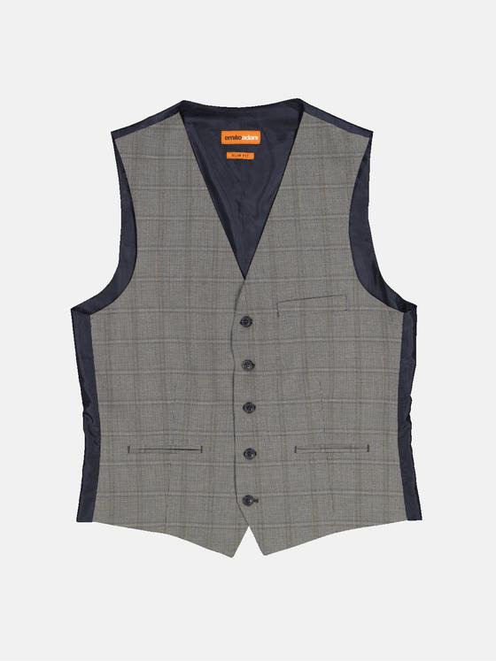 emilio adani Herren Anzug-Weste slim fit Grau 35380
