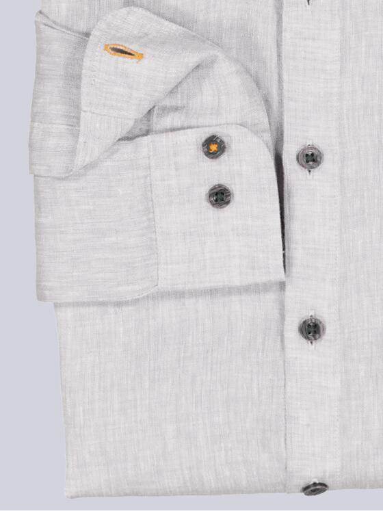 emilio adani Herren Langarm-Hemd aus Leinen Beige 38557