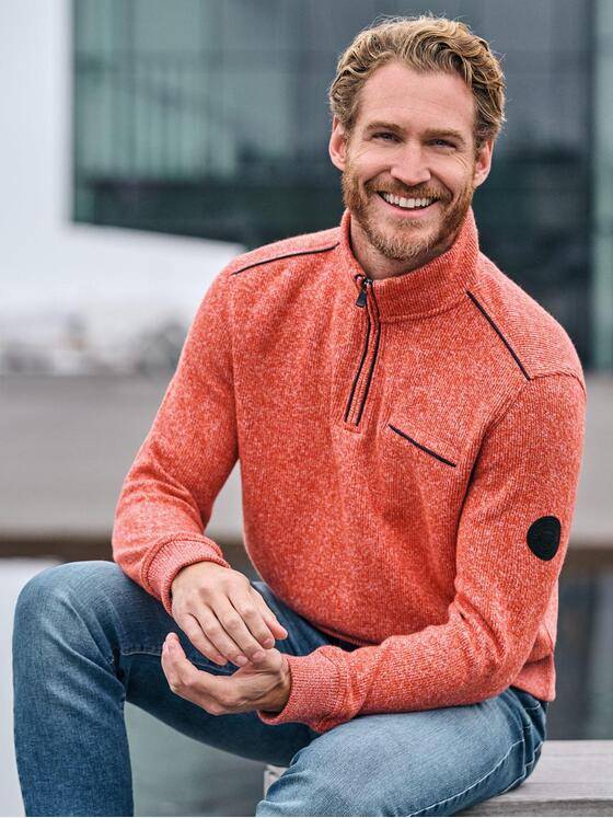 Herren engbers Sweatshirt mit Stehkragen in Orange kaufen 39529