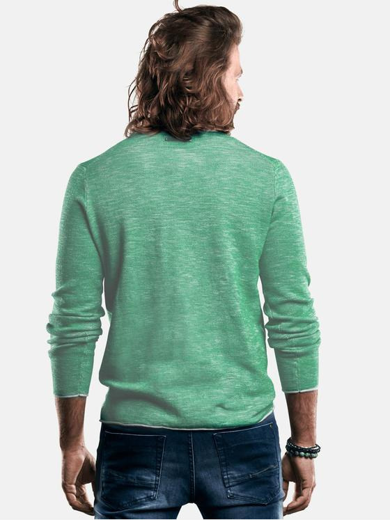 emilio adani Herren softer Pullover mit Strukturoberfläche Grün 29242