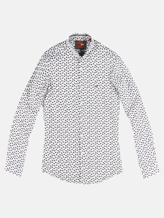 emilio adani Herren Hemd mit All Over Print Blau 30843