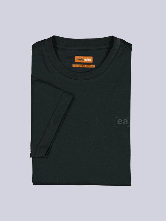 emilio adani Herren Rundhals T-Shirt Schwarz 40073