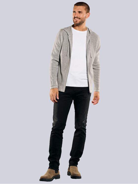 emilio adani Herren Strickjacke mit Kapuze Weiß 35594