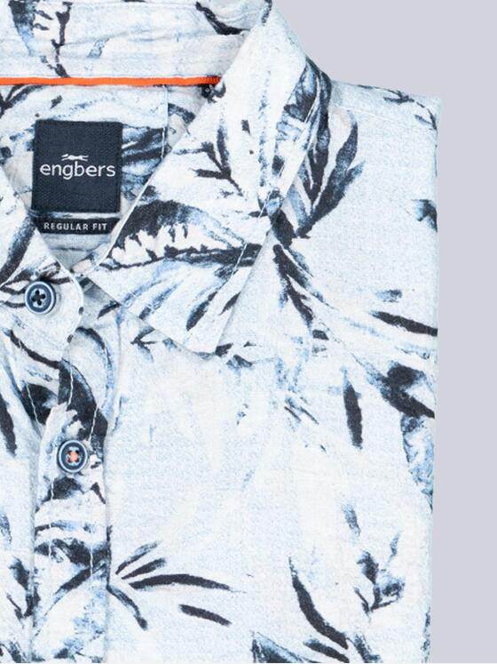 engbers Herren Kurzarm-Hemd gemustert Brilliantblau 38699