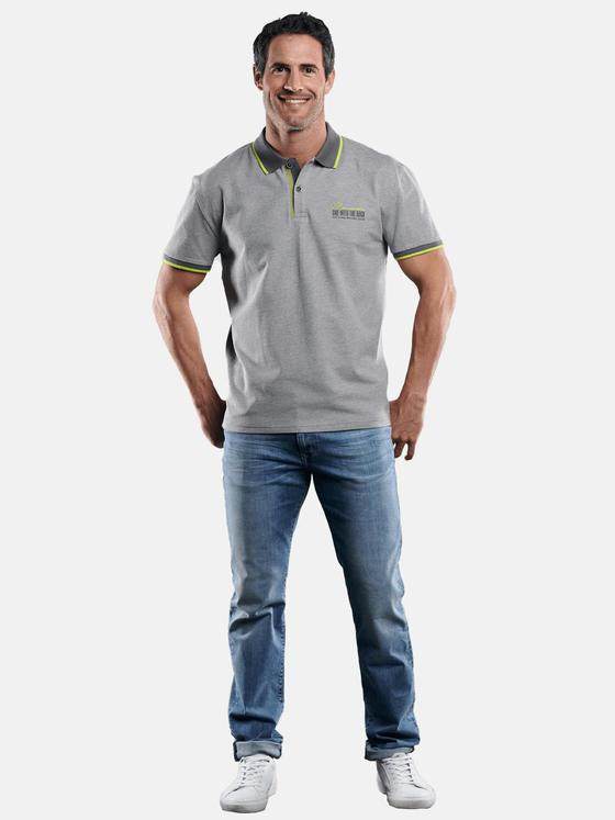 engbers Herren Poloshirt mit Neondetails Mausgrau 29226