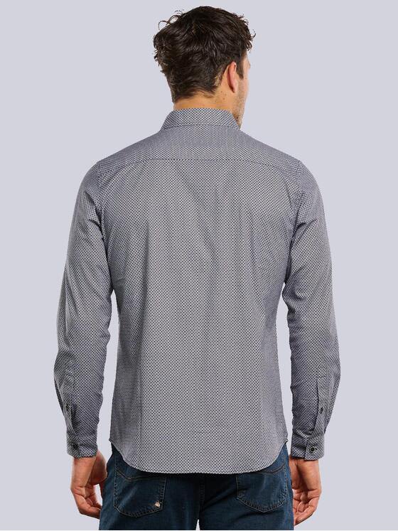 engbers Herren Langarm-Hemd gemustert Saphirblau 34029