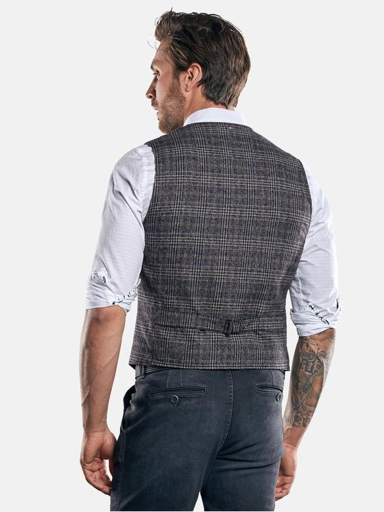 emilio adani Herren Sakkoweste mit modischem Karo-Muster Braun 29983