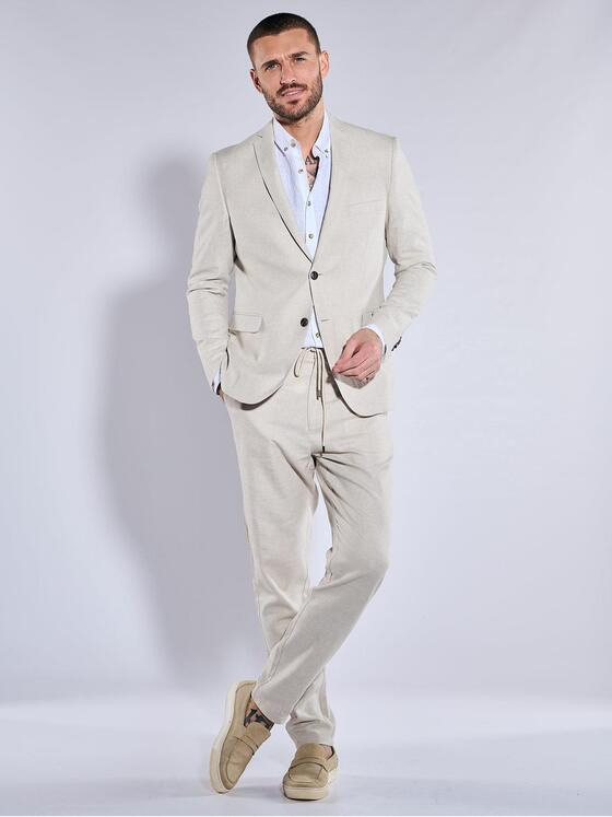 emilio adani Herren Anzug-Sakko slim fit Beige 36539