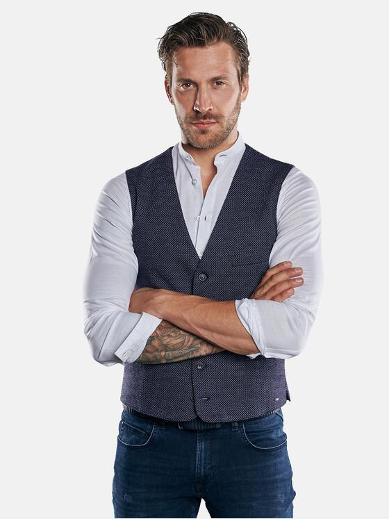 emilio adani Herren Aufwendig verarbeitete Sakkoweste Blau 30235