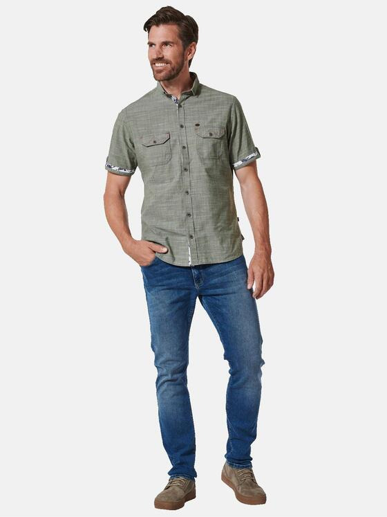 engbers Herren Kurzarm-Hemd uni Grün 35212