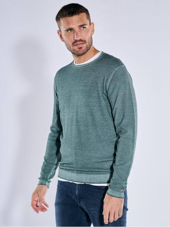 emilio adani Herren Pullover aus Merinowolle Mittelblau 39547