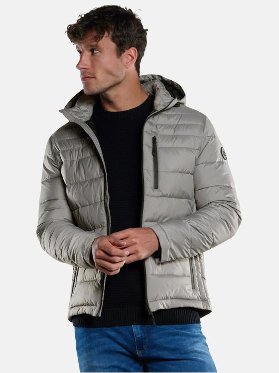 engbers Herren Steppjacke mit abnehmbarer Kapuze Kieselgrau 33302