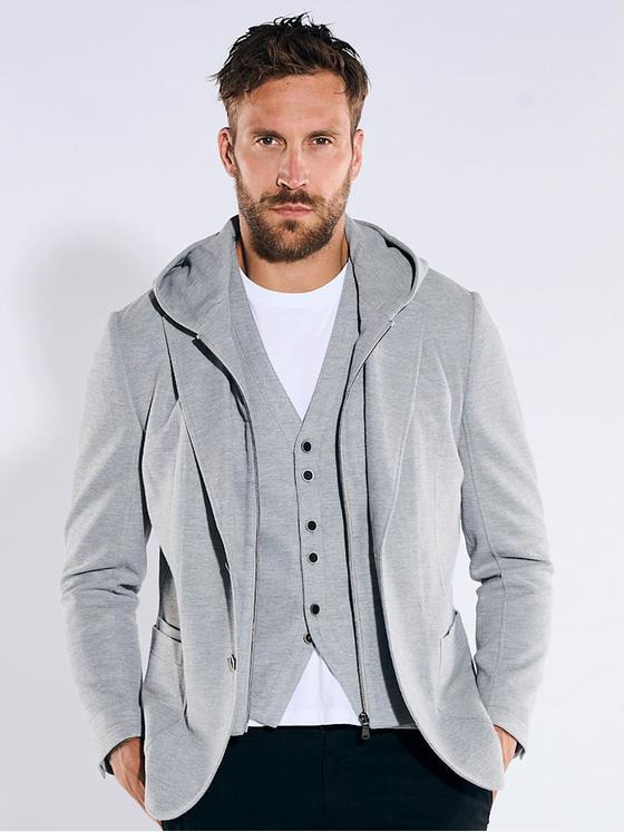 emilio adani Herren Freizeit-Sakko slim fit Grau 36376