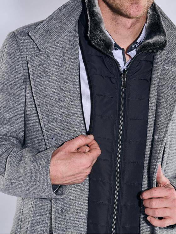 engbers Herren Mantel regular Grau 37541