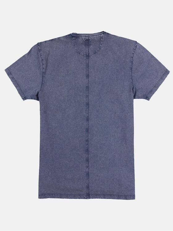 engbers Herren Strukturiertes T-Shirt mit Rollkante am Kragen Indigoblau 29804