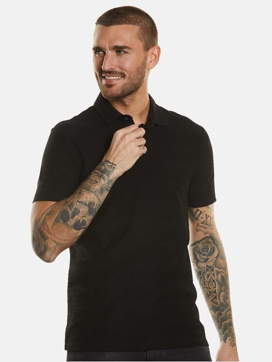emilio adani Herren Polo-Shirt gestreift Schwarz 34561