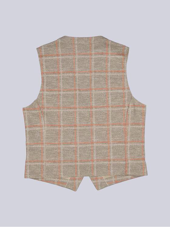 emilio adani Herren Sakkoweste mit Karo-Muster Beige 40315