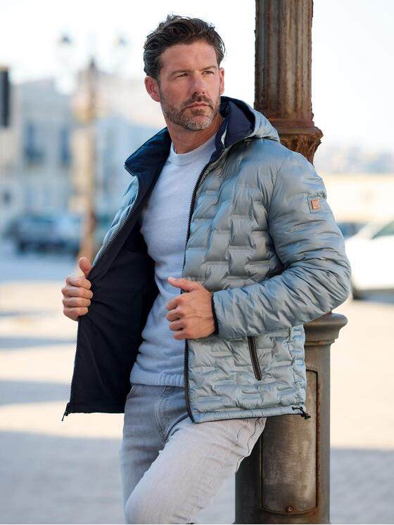 emilio adani Herren Wendejacke mit Kapuze Saphirblau 39286