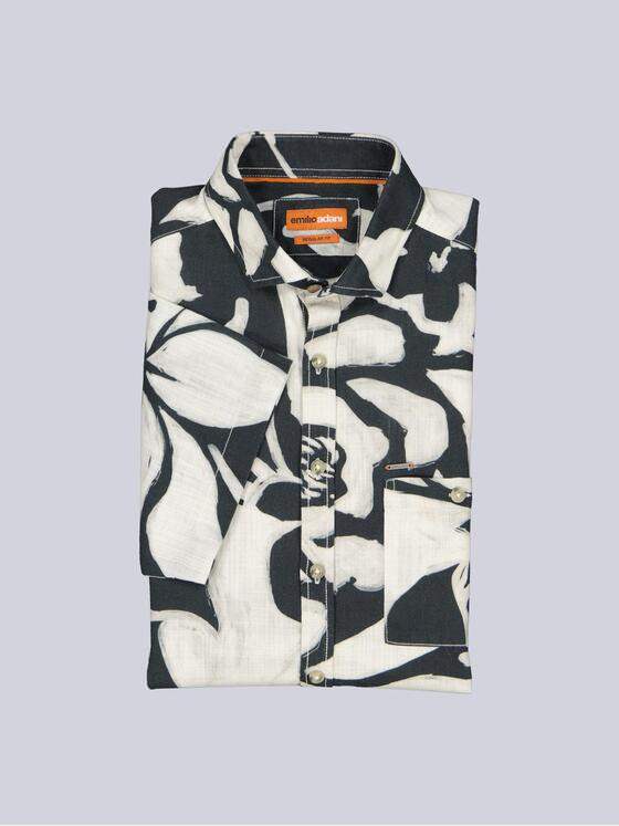 emilio adani Herren Hemd kurzarm Schwarz 40328