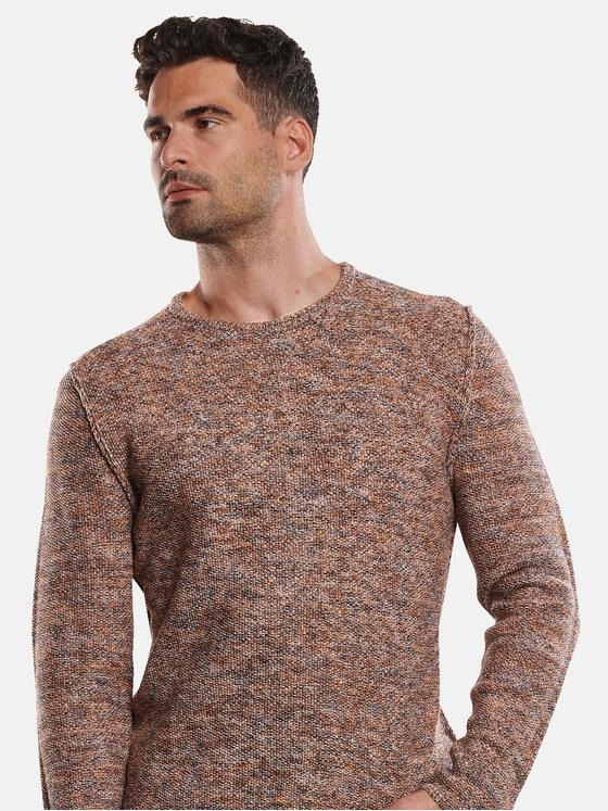 engbers Herren Pullover gemustert Dunkelorange 32417
