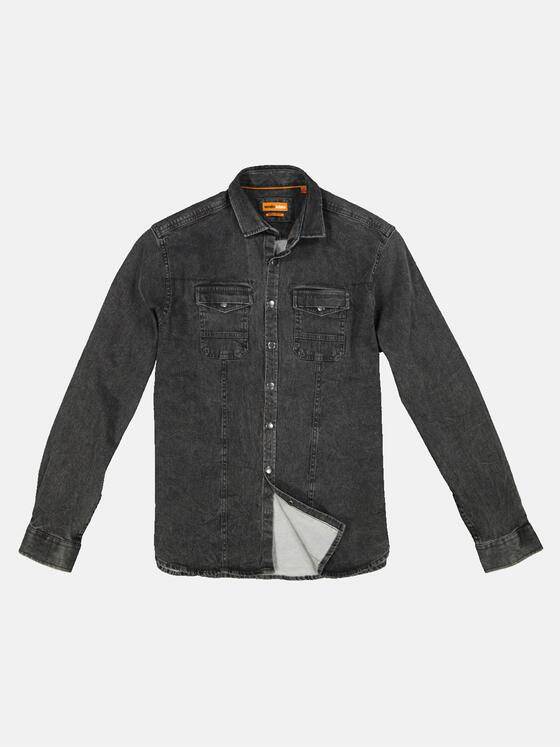 emilio adani Herren Hemd uni Grau 32462