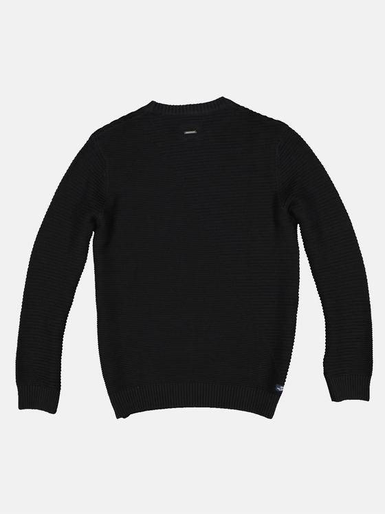 engbers Herren Pullover strukturiert Schwarz 33386