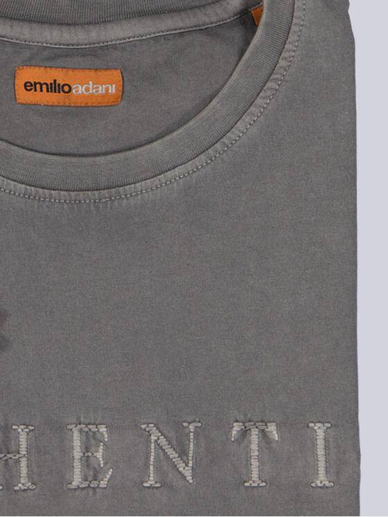 emilio adani Herren T-Shirt mit Print Dunkelbraun 39174