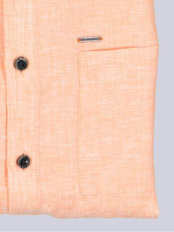 emilio adani Herren Langarm-Hemd aus Leinen Orange 38565
