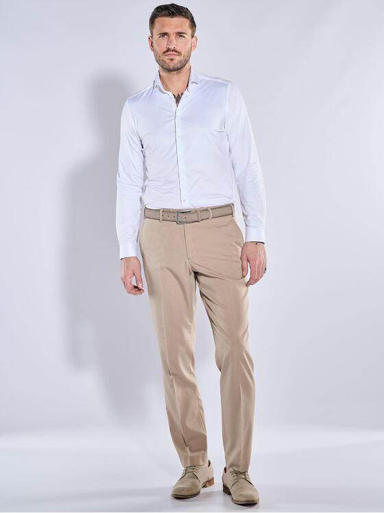 emilio adani Herren Anzug-Hose mit Bundfalte Beige 38458
