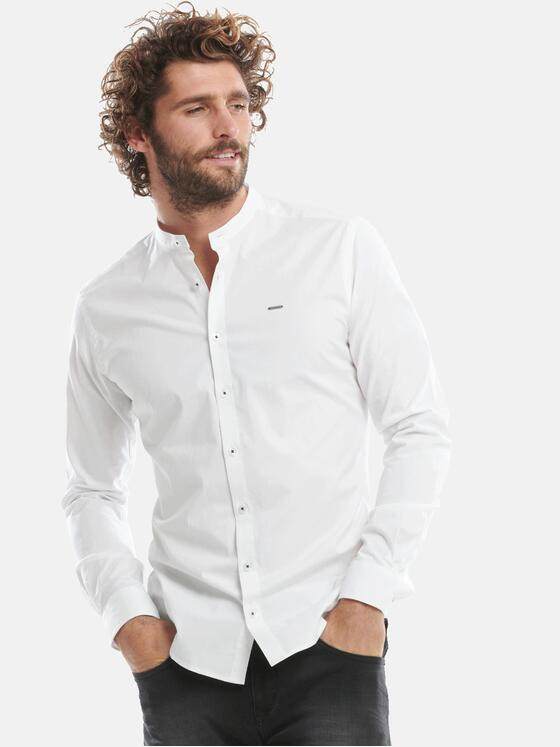 emilio adani Herren Stehkragen-Hemd Weiß 30326