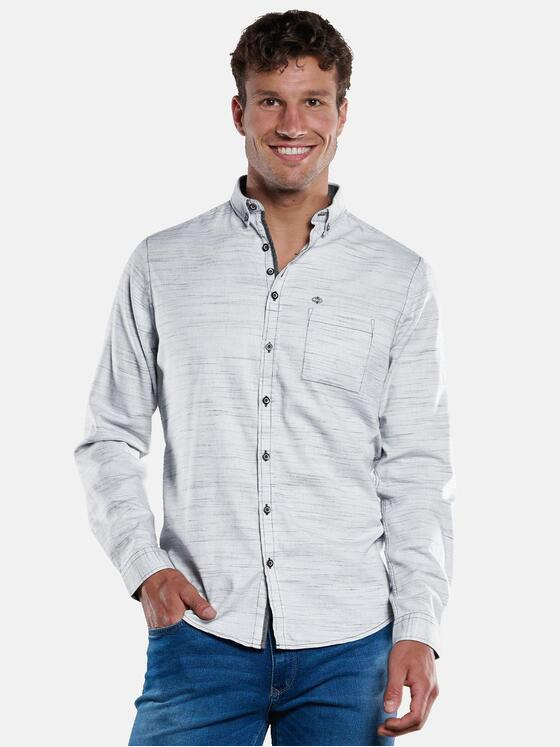 engbers Herren Langarm-Hemd meliert Silbergrau 33398