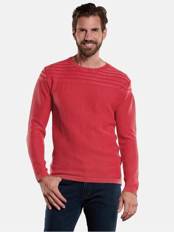 engbers Herren Pullover strukturiert Rot 34134