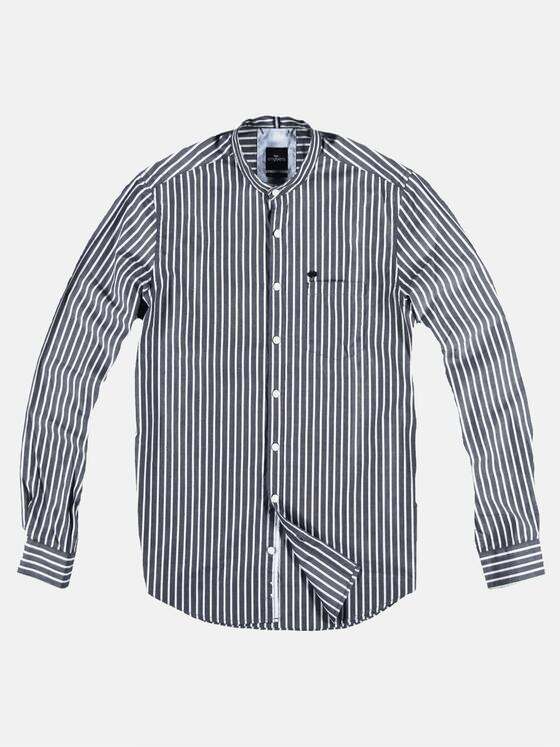 engbers Herren Gestreiftes Stehkragenhemd Saphirblau 29097