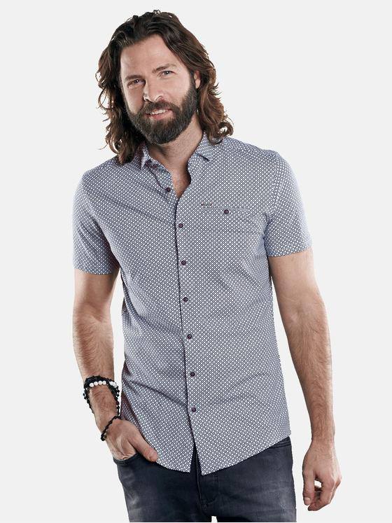 emilio adani Herren Hemd aus angenehmer Jersey-Ware Blau 29498