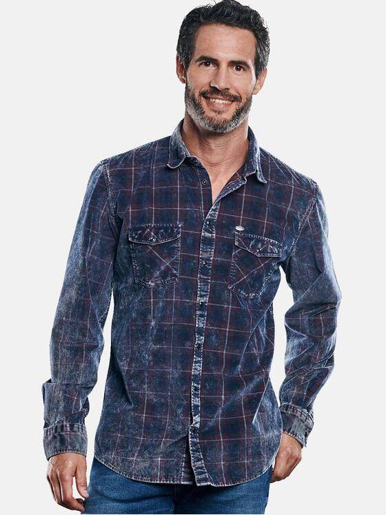 engbers Herren Cord-Karohemd Rot 30175