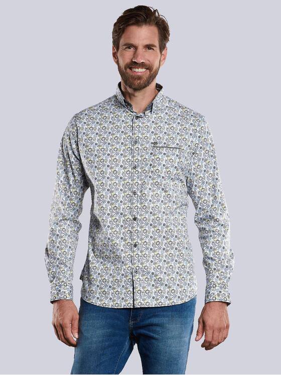 engbers Herren Langarm-Hemd aus nachhaltiger Baumwolle Limonengelb 34088