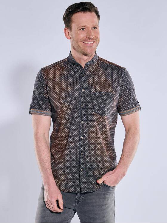 engbers Herren Kurzarm-Hemd gemustert Orange 38947