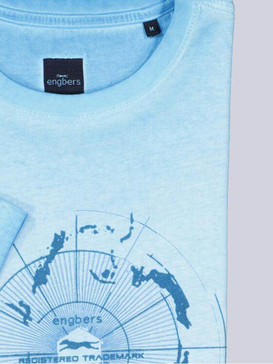 engbers Herren T-Shirt mit Print Hellblau 38872
