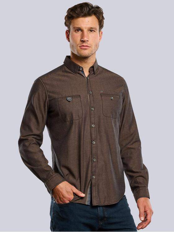 engbers Herren Langarm-Hemd aus nachhaltiger Baumwolle Dunkelorange 33637