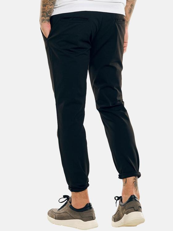 emilio adani Herren Hose mit Tunnelzug Schwarz 34095