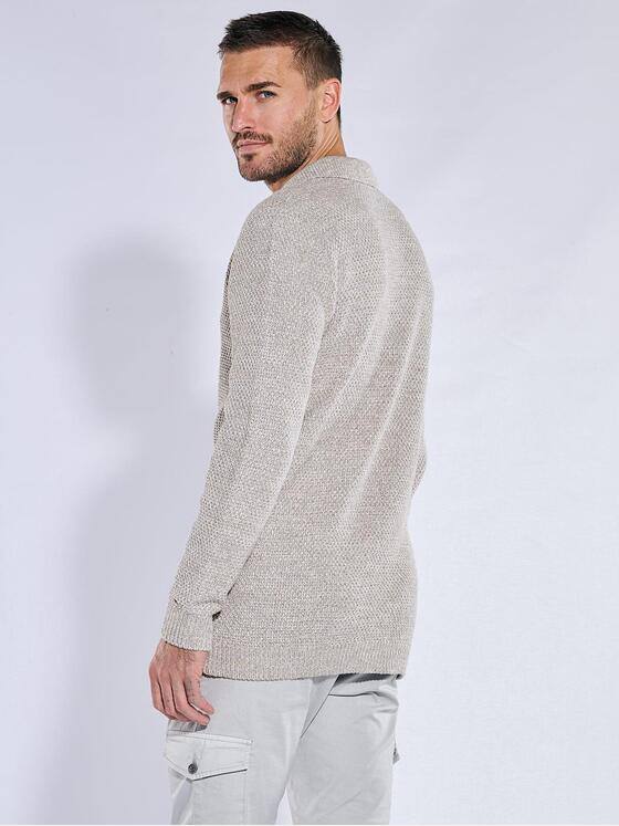 emilio adani Herren Strickjacke strukturiert Creme 38249