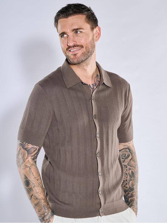 emilio adani  Herren Strick Poloshirt Khaki 38704
